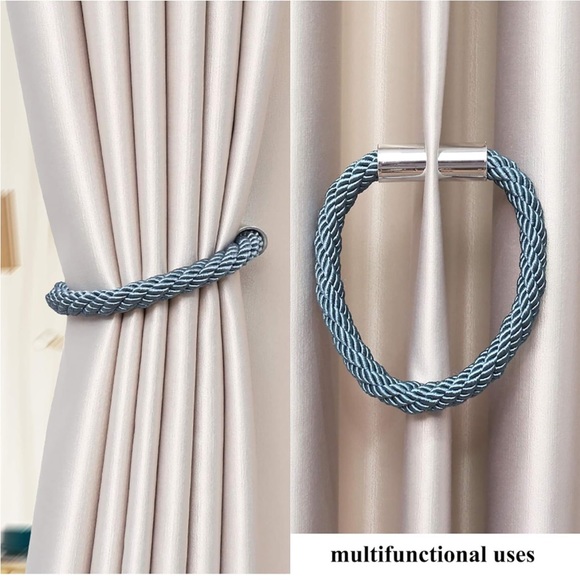 Blue Decorative Magnetic Curtain Rope 2 Pack - Picture 5 of 7